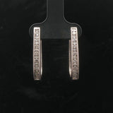 14k White Gold and 0.50cttw Diamond Vintage Milgrain Hoop Earrings 1"