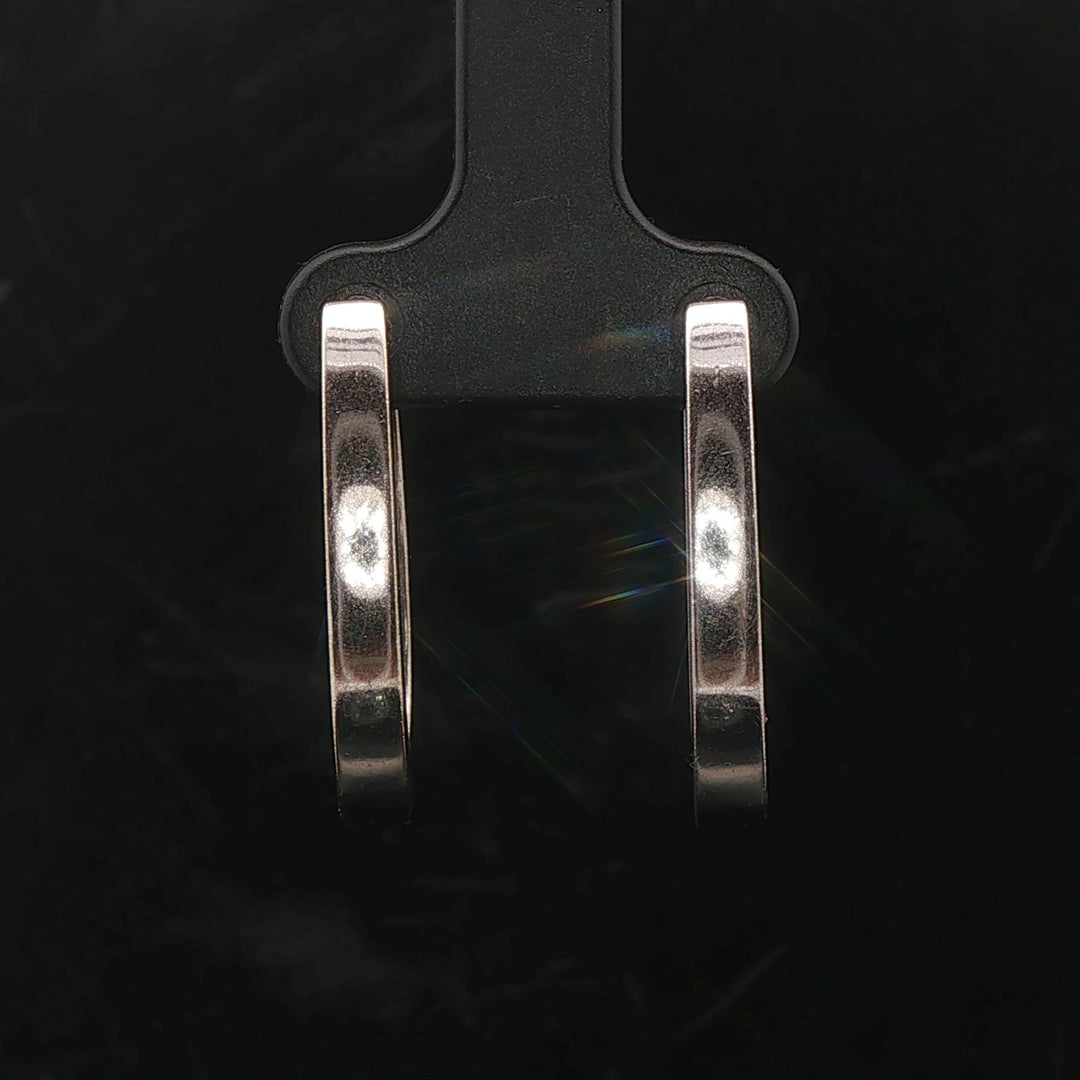 14k White Gold and 0.50cttw Diamond Vintage Milgrain Hoop Earrings 1"