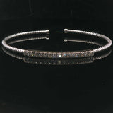 14k White Gold and 0.45cttw Diamond Flex Cuff Bracelet 7"