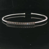 14k White Gold and 0.45cttw Diamond Flex Cuff Bracelet 7"