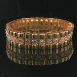 14k Yellow Gold 36g Heavy Ladies 4cttw Diamond Bar Link Bracelet 7"