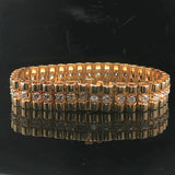 14k Yellow Gold 36g Heavy Ladies 4cttw Diamond Bar Link Bracelet 7"