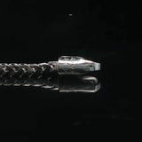 14k White Gold and 0.50cttw Diamond Solid Franco Link Bar Pendant Necklace 18"