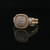 14k Yellow and White Gold Diamond Ladies Cluster Ring Size 6.75