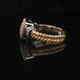 14k Yellow and White Gold Diamond Ladies Cluster Ring Size 6.75