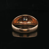 14k Yellow Gold and 0.35ct Flush Set Diamond Men's Solitaire Ring Size 10