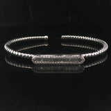 18k White Gold and 1cttw Diamond 12.3g Flex Cuff Bracelet 6.75"
