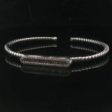 18k White Gold and 1cttw Diamond 12.3g Flex Cuff Bracelet 6.75"