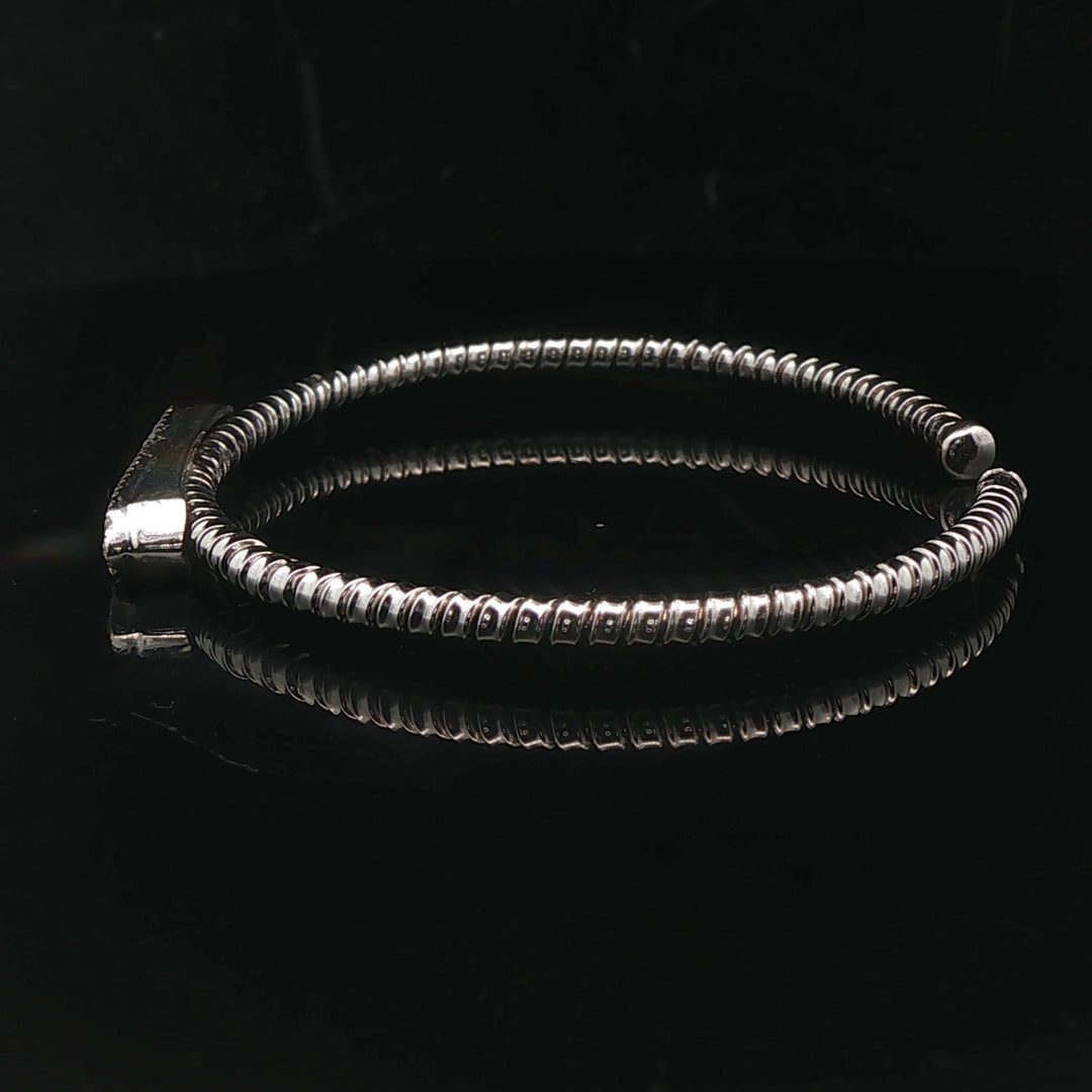 18k White Gold and 1cttw Diamond 12.3g Flex Cuff Bracelet 6.75"