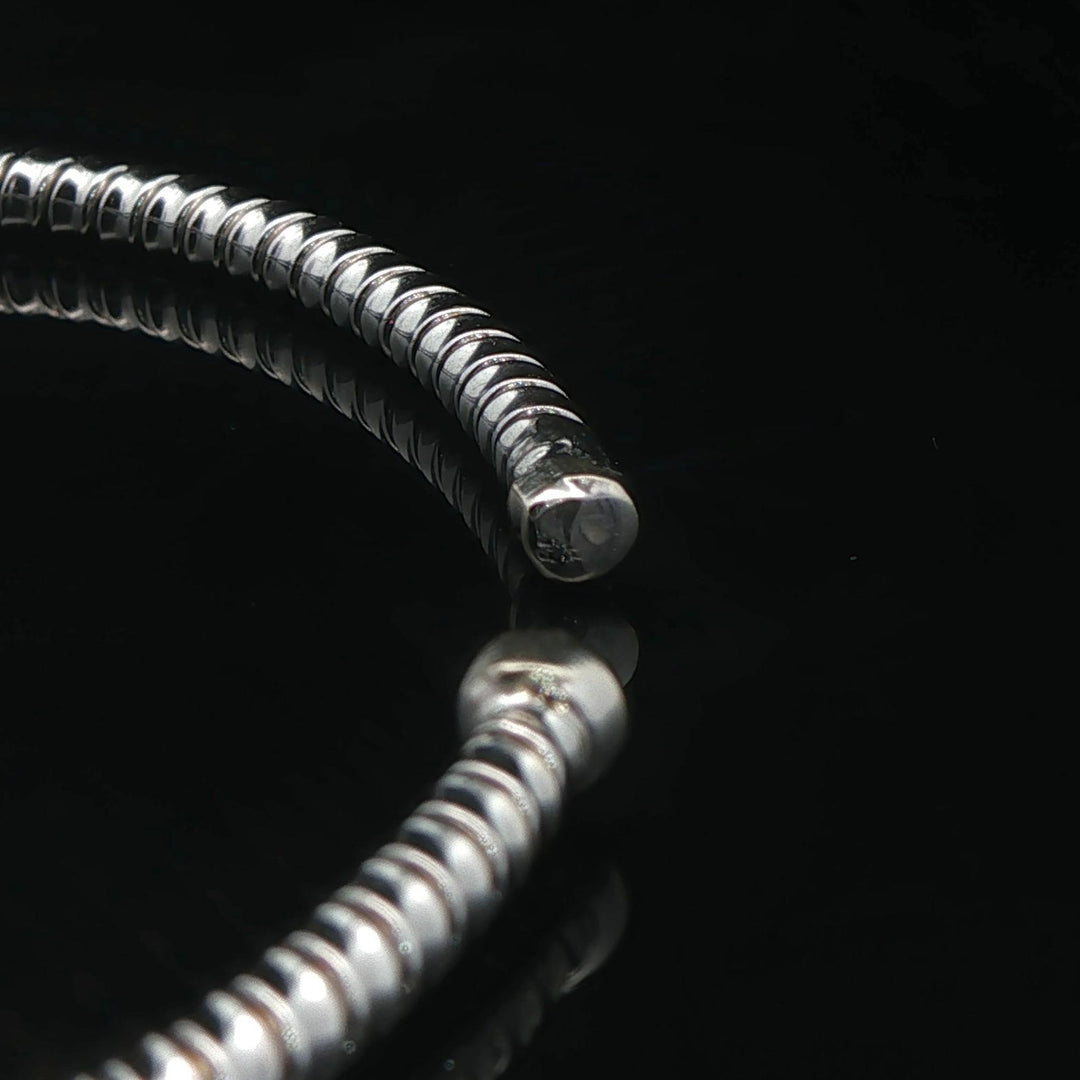 18k White Gold and 1cttw Diamond 12.3g Flex Cuff Bracelet 6.75"