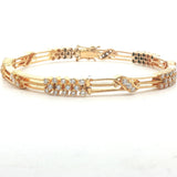 18k Yellow Gold and 4.66cttw Diamond Solid Heavy 25.7g Bangle Bracelet 7.25"