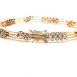 18k Yellow Gold and 4.66cttw Diamond Solid Heavy 25.7g Bangle Bracelet 7.25"