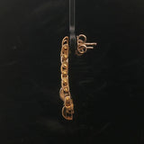 18k Yellow Gold and Diamond 14g Solid Articulated Drop Dangle Earrings 1.4"