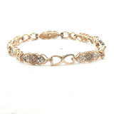 14k Yellow Gold 1cttw Chocolate and White Diamond Link Bracelet 7"