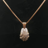 14k Yellow Gold and 1.75cttw Diamond Franco Link Pendant Necklace 18" or 20"