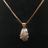 14k Yellow Gold and 1.75cttw Diamond Franco Link Pendant Necklace 18" or 20"