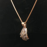 14k Yellow Gold and 1.75cttw Diamond Franco Link Pendant Necklace 18" or 20"