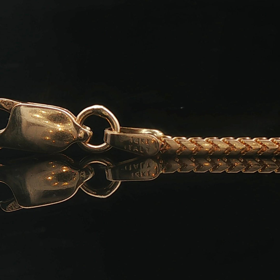 14k Yellow Gold and 1.75cttw Diamond Franco Link Pendant Necklace 18" or 20"