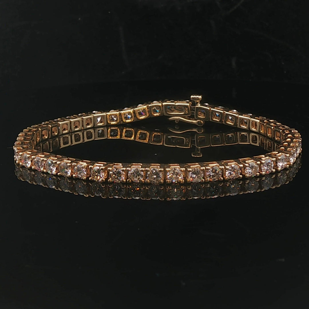 14k Yellow Gold and 5.4cttw VS Diamond Ladies Tennis Bracelet 7"
