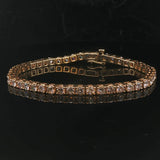 14k Yellow Gold and 5.4cttw VS Diamond Ladies Tennis Bracelet 7"