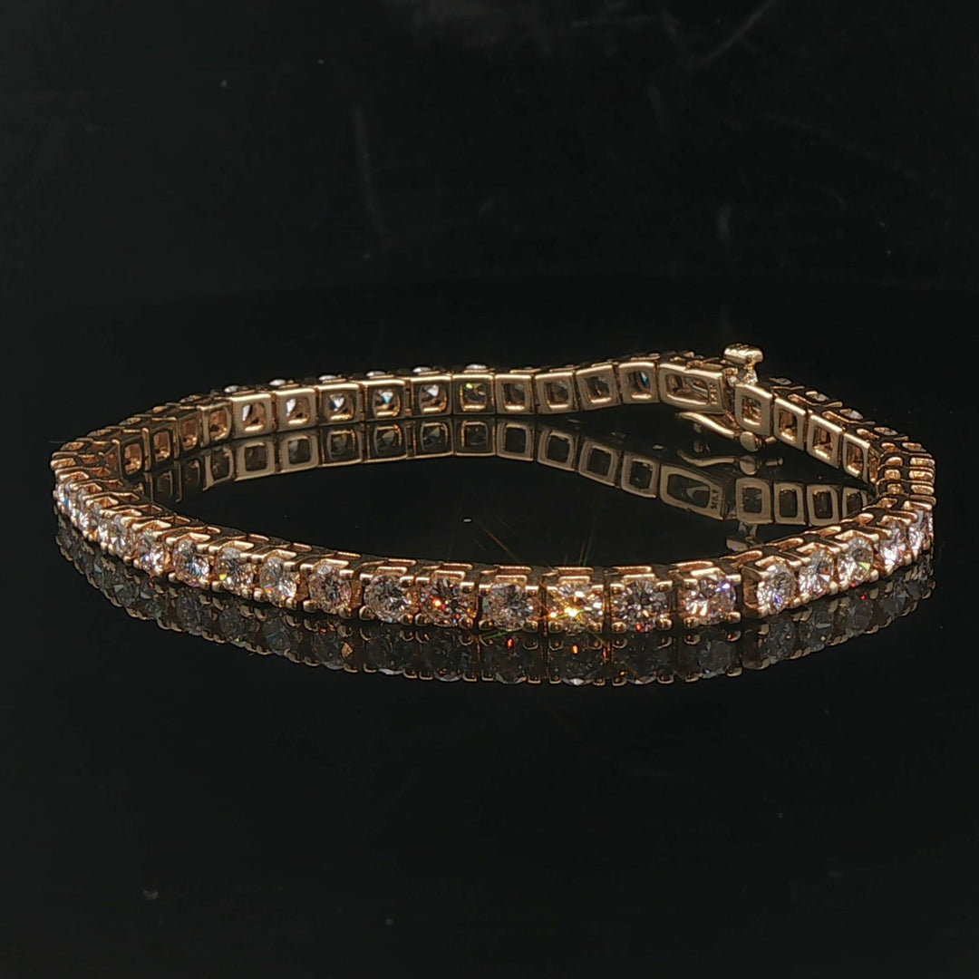 14k Yellow Gold and 5.4cttw VS Diamond Ladies Tennis Bracelet 7"