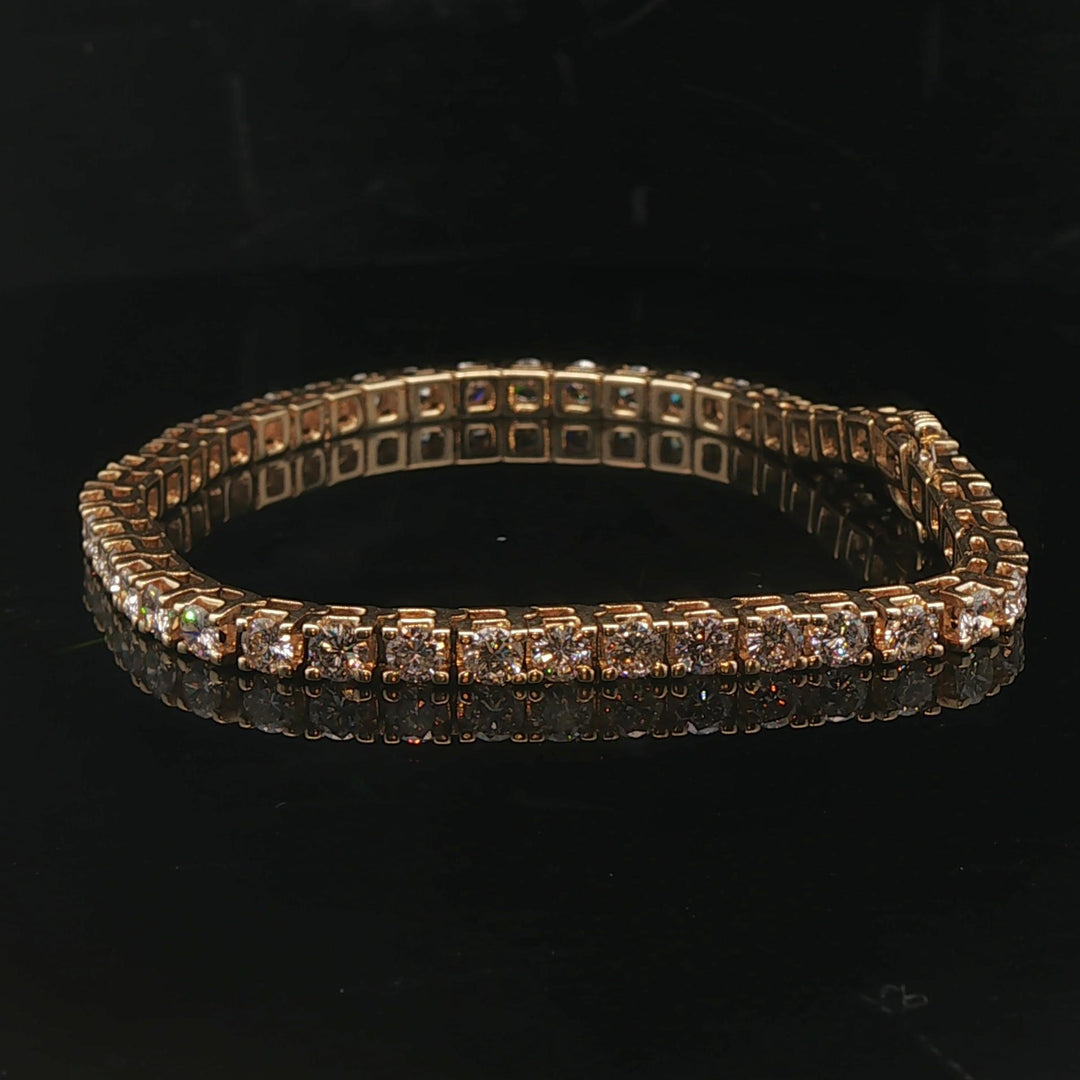 14k Yellow Gold and 5.4cttw VS Diamond Ladies Tennis Bracelet 7"