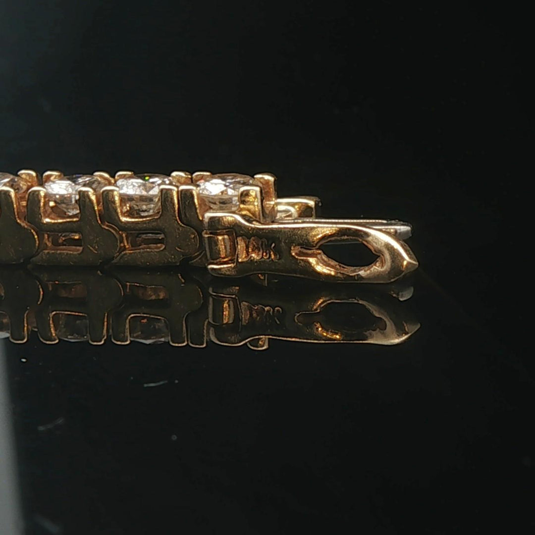 14k Yellow Gold and 5.4cttw VS Diamond Ladies Tennis Bracelet 7"