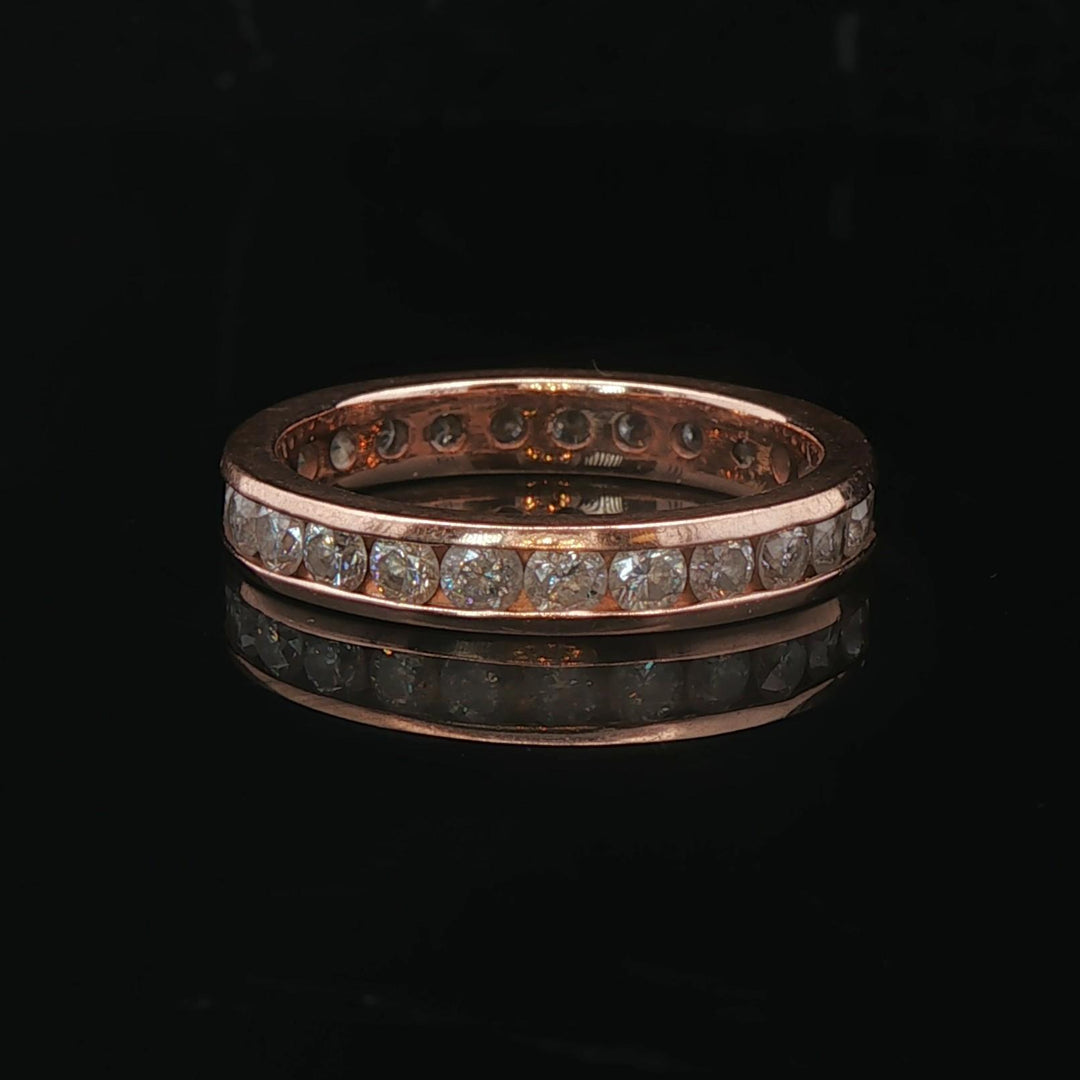 14k Rose Gold and 1.75cttw Diamond 4mm Eternity Band Ring Size 8.5