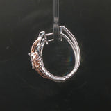 14k White and Rose Gold 0.50cttw Diamond Fancy Hoop Earrings