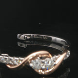 14k White and Rose Gold 0.50cttw Diamond Fancy Hoop Earrings