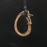 14k Yellow Gold and 1.5cttw Diamond Hoop Earrings 1"