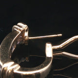 14k Yellow Gold Blue Sapphire and Diamond Hoop Earrings