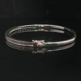 18k White Gold and 0.88cttw Baguette Diamonds Bangle Bracelet 6.5"