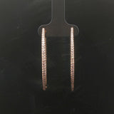 14k Yellow Gold and 1.5cttw Diamond Inside Out Hoop Earrings 1.5"