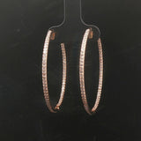 14k Yellow Gold and 1.5cttw Diamond Inside Out Hoop Earrings 1.5"