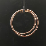 14k Yellow Gold and 1.5cttw Diamond Inside Out Hoop Earrings 1.5"