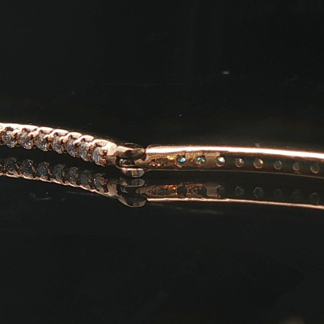 14k Yellow Gold and 1.5cttw Diamond Inside Out Hoop Earrings 1.5"