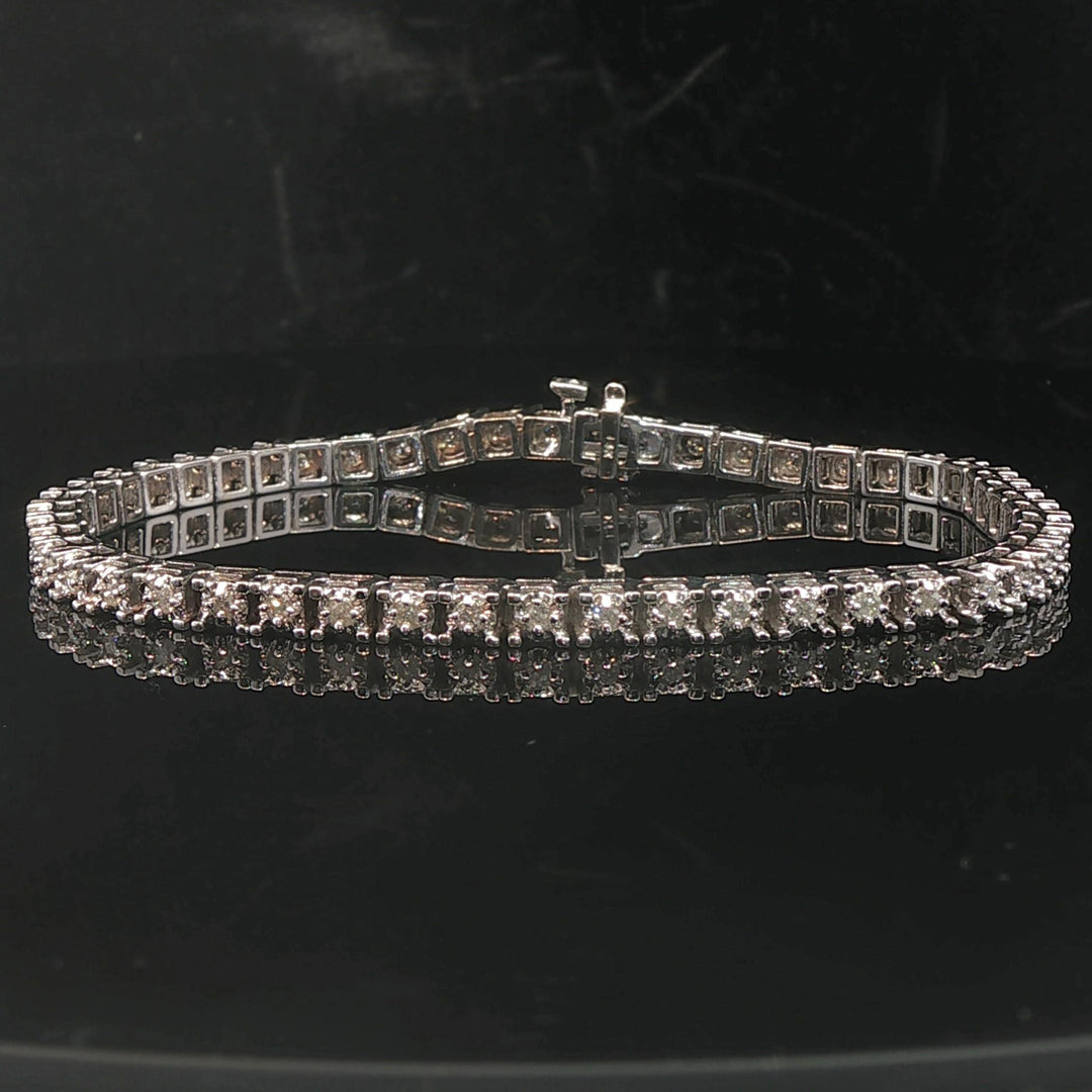 14k White Gold and 1cttw Diamond 11.2g Ladies Tennis Bracelet 7"