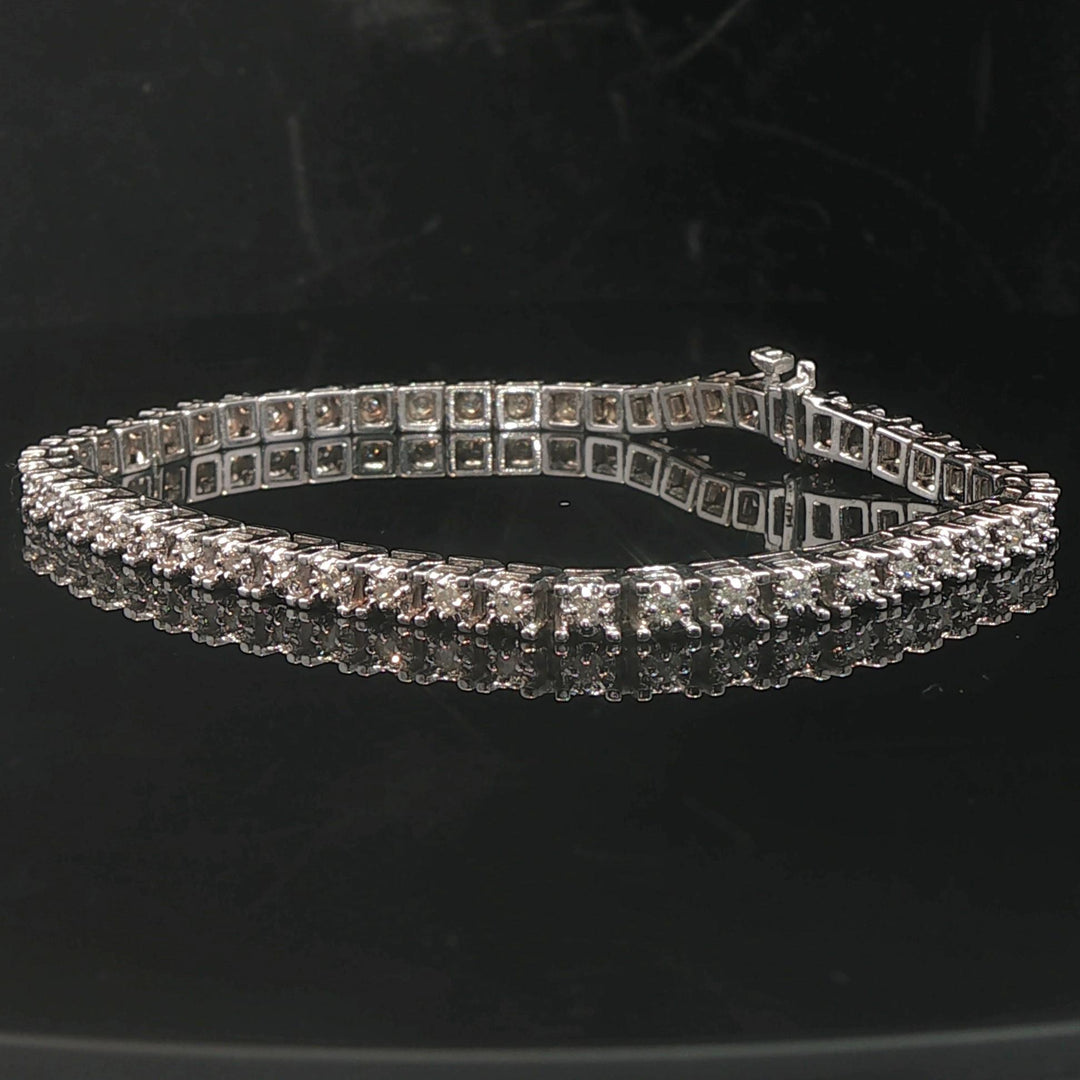 14k White Gold and 1cttw Diamond 11.2g Ladies Tennis Bracelet 7"