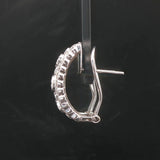 18k White Gold and 1cttw Diamond Intricate Filigree Hoop Huggie Earrings