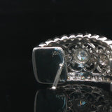 18k White Gold and 1cttw Diamond Intricate Filigree Hoop Huggie Earrings