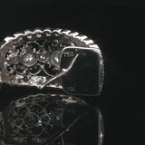 18k White Gold and 1cttw Diamond Intricate Filigree Hoop Huggie Earrings