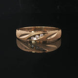 14k Yellow Gold and Diamond 5.9g Diamond Cut Men's Band Ring Size 12.5