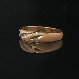 14k Yellow Gold and Diamond 5.9g Diamond Cut Men's Band Ring Size 12.5