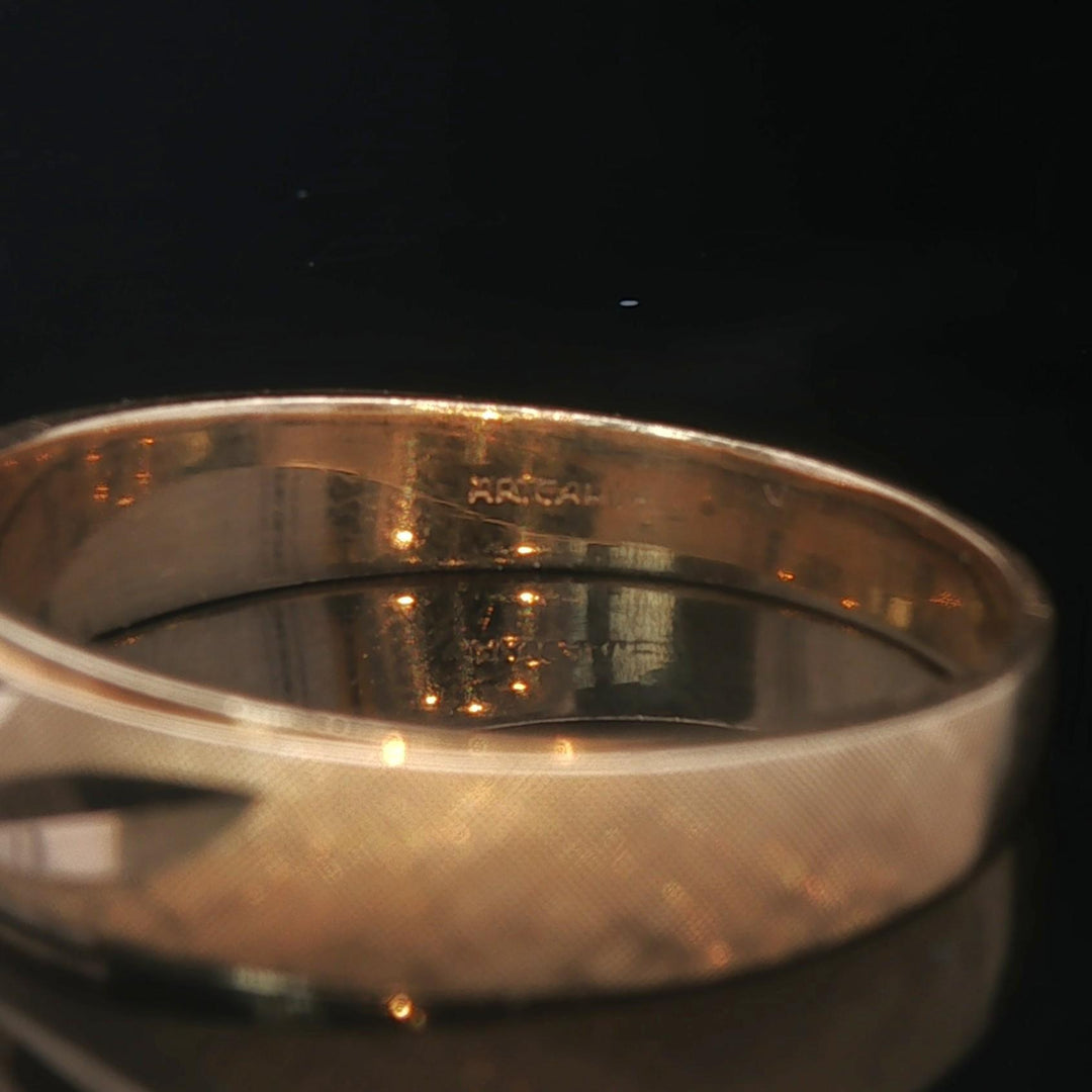 14k Yellow Gold and Diamond 5.9g Diamond Cut Men's Band Ring Size 12.5