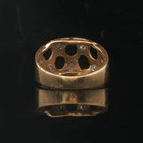 18k Yellow Gold and Diamond Ladies Open Design Band Ring Size 6.5