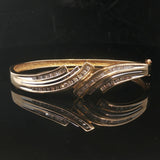 14k Yellow Gold and 1cttw Diamond 18.2g Ladies Bangle Bracelet 6.75"