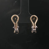 14k Yellow and White Gold Diamond Small Hoop Earrings