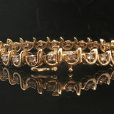 14k Yellow Gold and 2cttw Diamond Vintage C Link Tennis Bracelet 7"