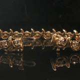 14k Yellow Gold and 2cttw Diamond Vintage C Link Tennis Bracelet 7"